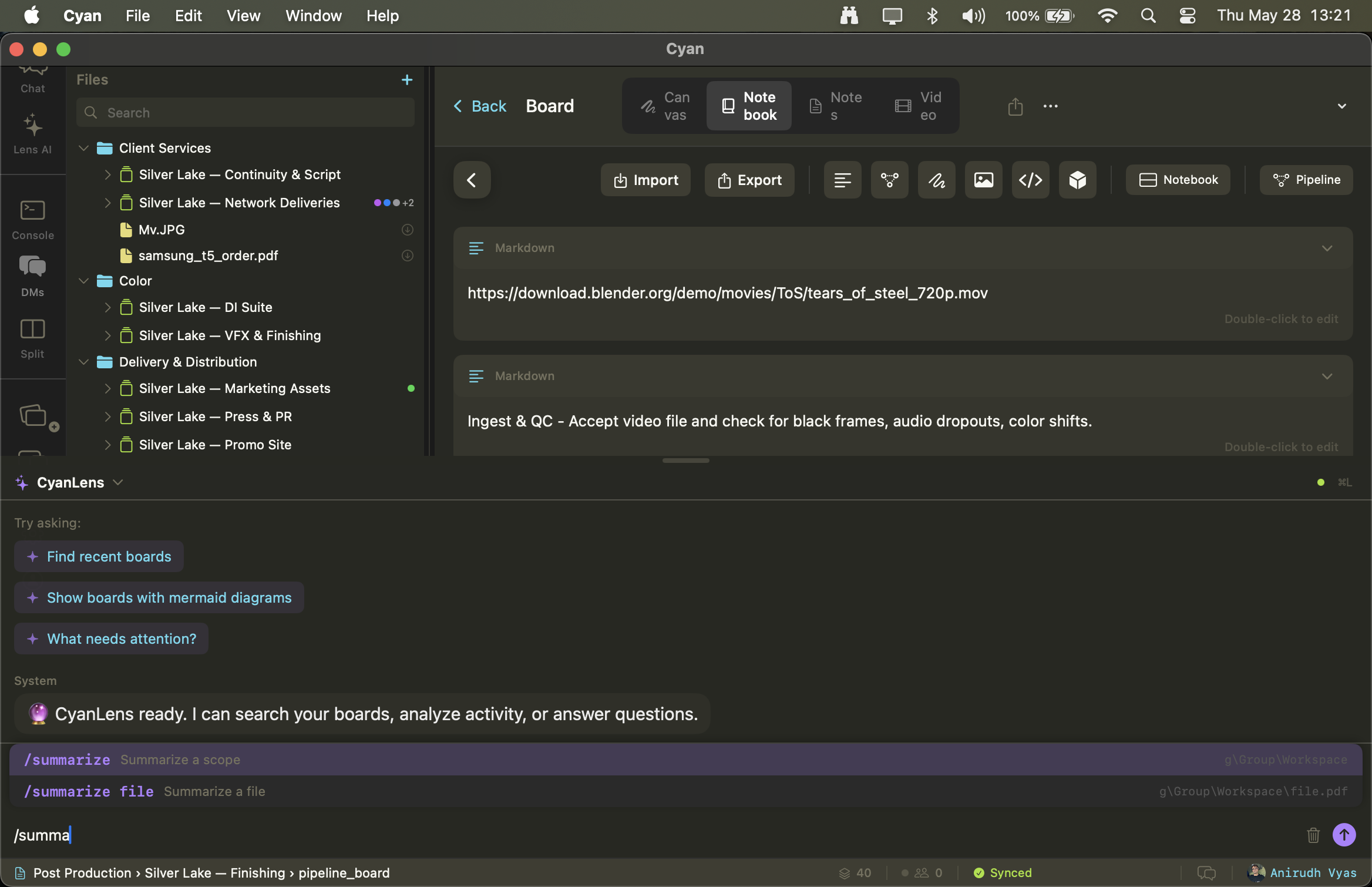 Chat with Lens to refine the workflow before it runs